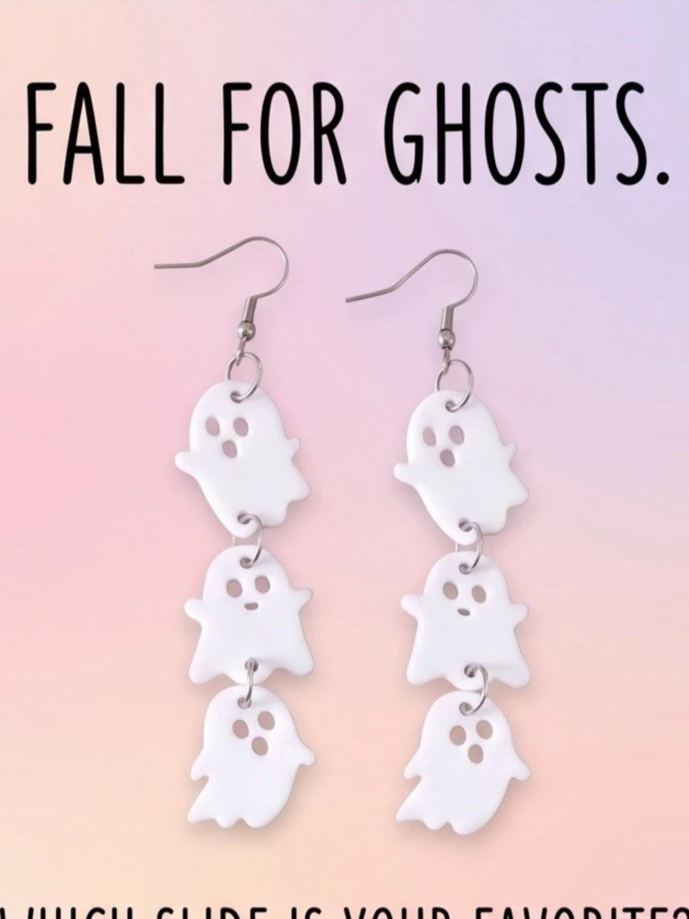 New Cute Ghost Halloween Dangle Earrings